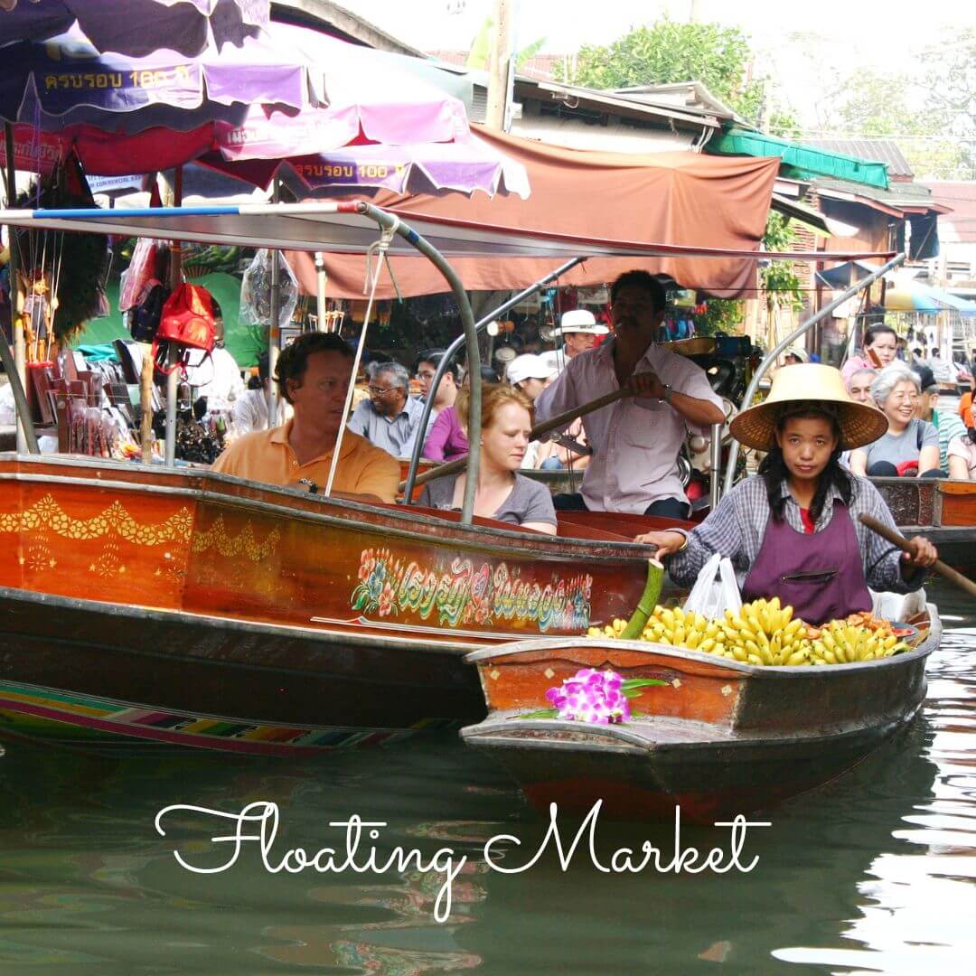 floating market and shopping food